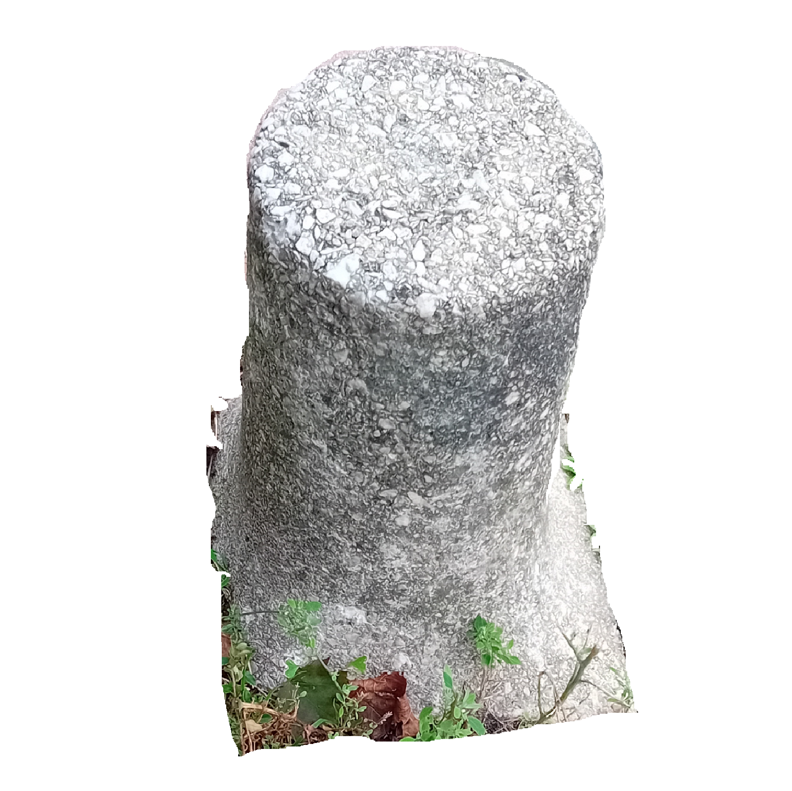 mobiliario urbano inmobil en cemento desactivado